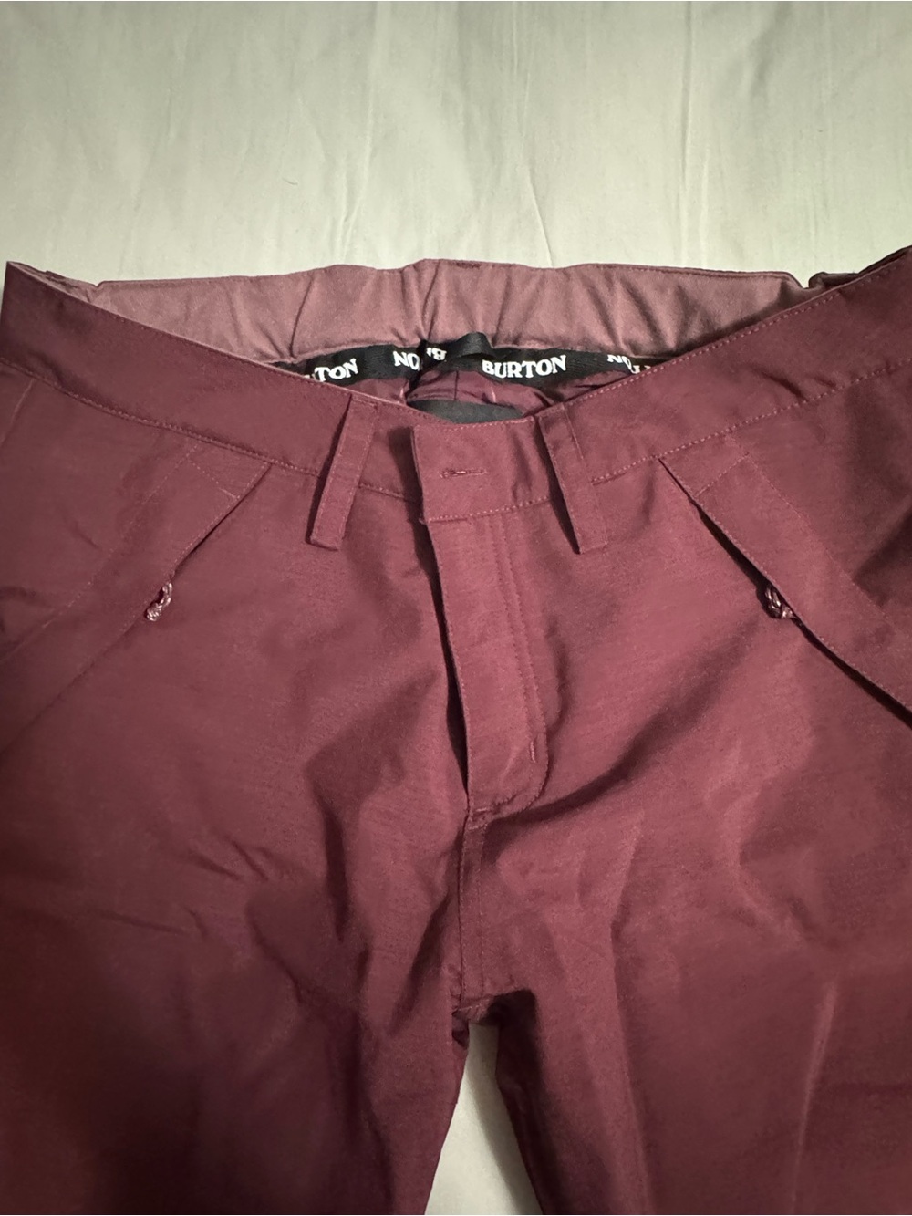 Burton Maroon Snow Pants with Mountain Logo - Picture 2 of 5